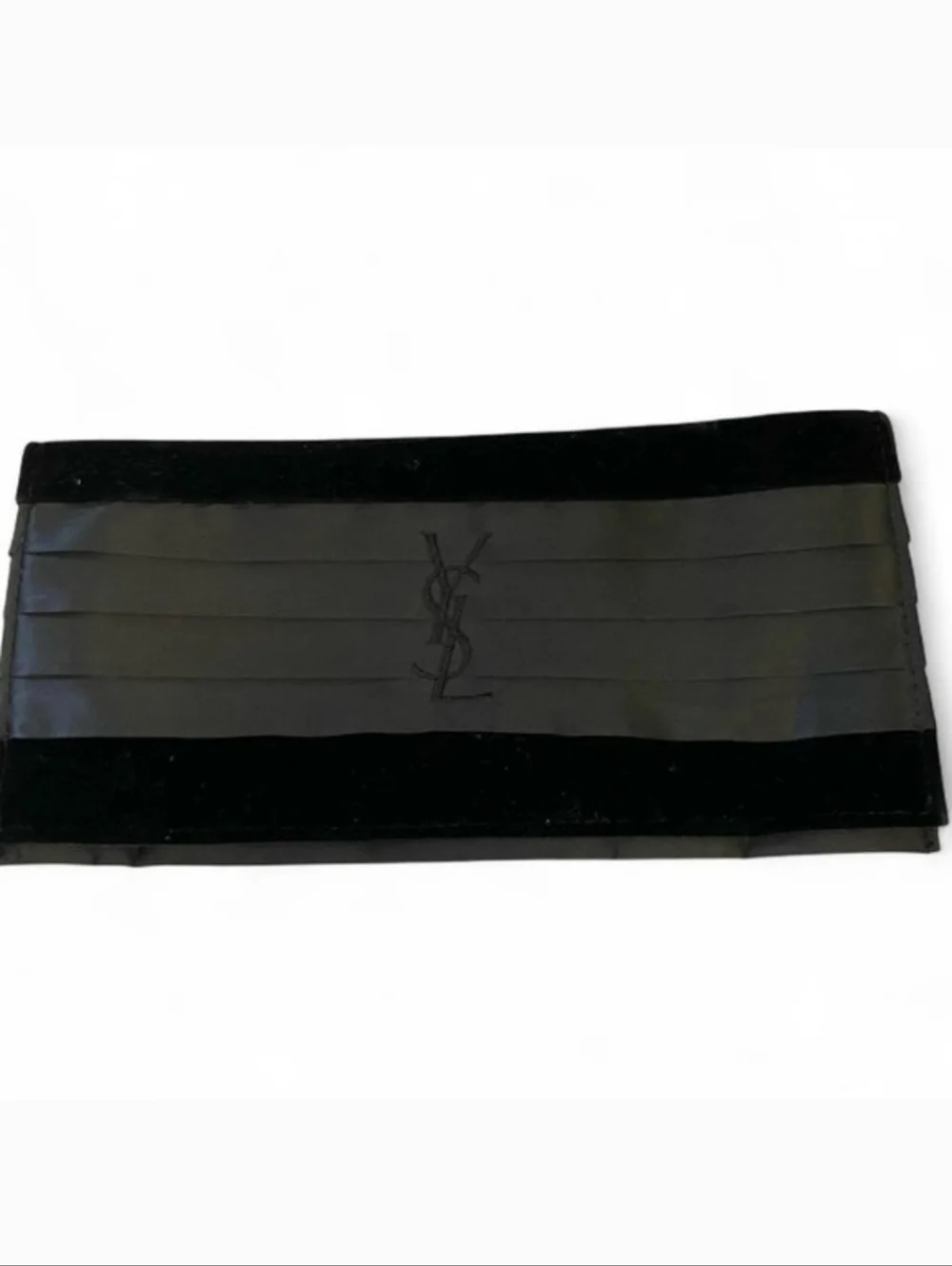YVES SAINT LAURENT YSL Parfums Black Velvet Satin Evening Bag Clutch - Picture 1 of 8